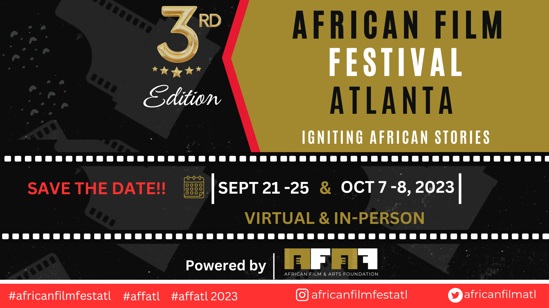 African Film Festival Atlanta website banner 2023